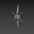 Sleek Modern Aircraft With Red And White Striped Wings And Orange Cockpit Design