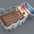 Yuanmei Group 2024 New Year Gala Stage With Red Audience Seats And Lighting