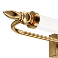 Elegant Brass Wall Sconce With Glass Shade And Decorative Metal Brackets