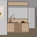 Nordic-Quiet Wind Partition Shoe Cabinet 3d model