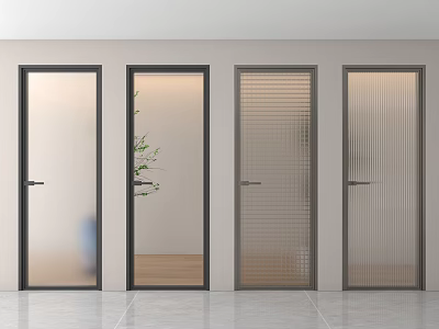 Modern swing door glass door kitchen door 3d model