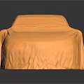 Orange Covered Car With Smooth Cloth On Dark Reflective Background 3d model