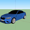 Blue BMW M2 Sports Car With Two Door Exterior And Silver Alloy Wheels