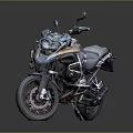 BMW Adventure Motorcycle With Rugged Black Gray Design Luggage Rack And Dual Seat