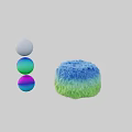 Fluffy Fur Bean Bag Chair With Vibrant Gradient Colors And Soft Texture For Home