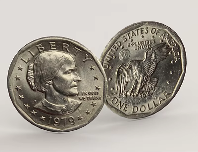 1979 United States One Dollar Coin With Liberty Head And Eagle Design 3d model