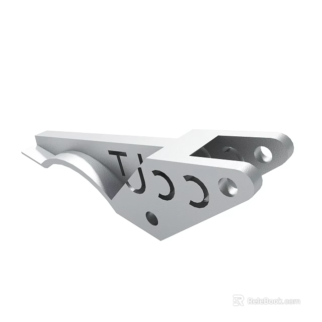 CJCC Marked Industrial Metal Mechanical Component With Holes And Curved Edge 3d model 