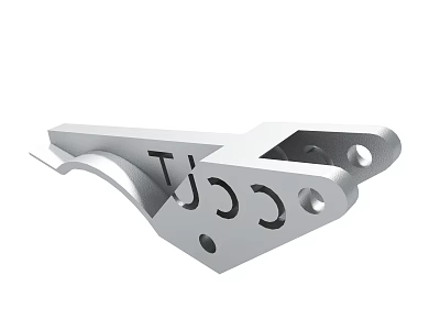 CJCC Marked Industrial Metal Mechanical Component With Holes And Curved Edge 3d model