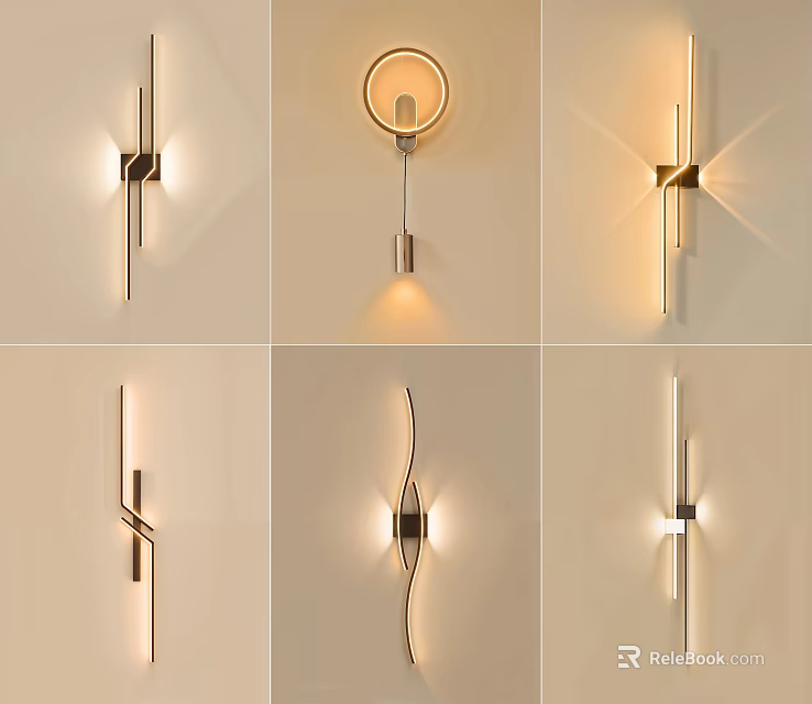 Modern Decorative Wall Lamps with Different Designs for Home Interior Lighting 3d model 