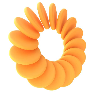 Orange Circular Decorative Ornament Set with Modern 3D Design for Home Accent 3d model