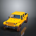 Yellow Military Pickup Truck Off Road Exterior Design With Durable Wheels