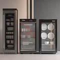 Modern Haier Kitchen Appliances with Transparent Doors Storing Dishes Inside