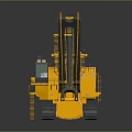 Yellow Heavy Duty Construction Excavator With Tracks And Front Bucket