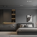 Modern gray bedroom 3d model