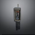 Vintage Phone Booth With Glass Panels Interior Telephone And Metal Structure