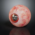 Realistic Human Eye Organ Model With Visible Blood Vessels Brown Iris And Pupil Reflection