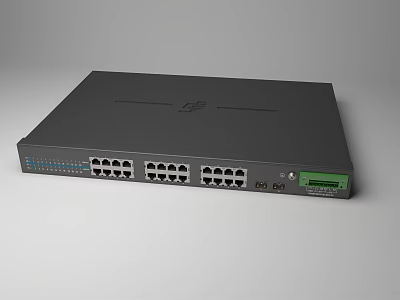Professional Business Network Switch With Multiple Ethernet Ports And LED Indicators 3d model
