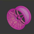 Shiny Gold Automotive Wheel Rim With Multi Spoke Design And Chrome Accents