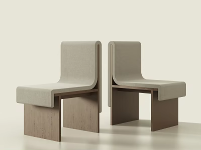 Modern Minimalist Dining Chairs With Upholstered Seats And Wooden Frames 3d model