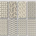 Decorative Architectural Panels With Multiple Geometric Patterns And Intricate Textured Designs 3d model