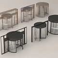 Modern Stylish Revolving Doors With Gold Black Frames And Glass Panels