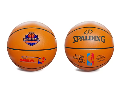 Professional Sports Equipment Basketballs with Spalding Official Game Ball Logo and NBA Signature Design 3d model