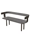Modern Leisure Chair Featuring Curved Armrests And Upholstered Seat With Wooden Frame