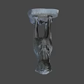 Game Movie Character Gray Dog Statue Standing On Base With Realistic Design