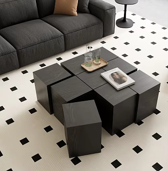 Coffee Table Square Coffee Table Combination Coffee Table 3d model
