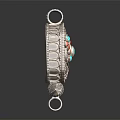 Elegant Silver Filigree Fashion Pendant With Turquoise And Coral Decorative Stones