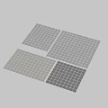 Square Rug With Modern Geometric Grid Pattern In Gray And Dark Color Tones