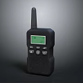 Black Portable Walkie Talkie With Antenna LCD Screen Channel Display And Control Buttons