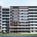Residential Complex Architectural Design Featuring High Rise And Low Rise Buildings Layout