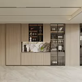 Modern Wine Cabinet Interior Design With Wooden Panels Glass Doors And Decorative Wine Bottles