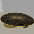 Modern Black Coffee Table With Gold Metal Base And Minimalist Design