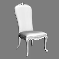 Classic Style Dining Chair with Beige Upholstered Back and Dark Carved Legs