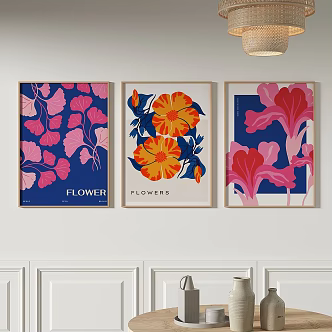 Modern Simple Nordic Art Decorative Painting 3d model
