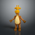 Cartoon Giraffe Plush Toy With Yellow Body Brown Spots And Long Neck