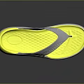 Comfortable Casual Flip Flops With Yellow Insole And Gray Perforated Upper Design
