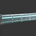 Classic White Metal Railing Featuring Circular Ornaments and Decorative Spikes