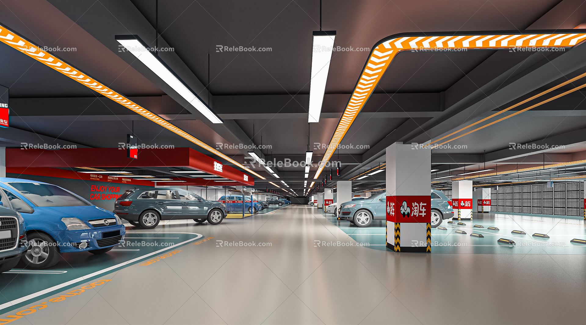 Modern Parking Mall Underground Parking Entrance Garage Entrance Underground Garage Entrance Traffic Signs 3d model