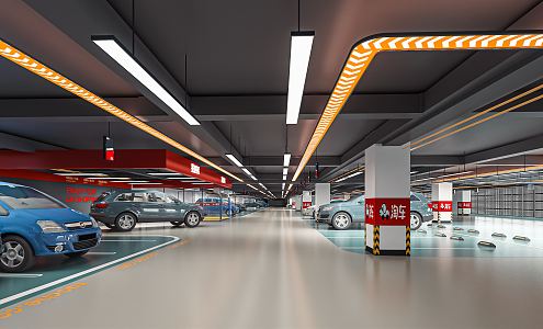 Modern Parking Mall Underground Parking Entrance Garage Entrance Underground Garage Entrance Traffic Signs 3d model