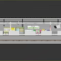 Scale Model Train Platform Equipment With Station Facilities Advertising Boards And Steps