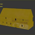 Traditional Model House With Red Tiled Roof Wooden Structure And Beige Walls