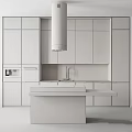 Modern Kitchen Sleek Light Wood Cabinets With Marble Countertop Central Island And Range Hood
