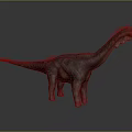 Realistic Dinosaur Model Featuring Spiked Back Long Neck Tail And Textured Skin On Dark Background