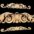 Ornamental Golden Carvings Featuring Baroque Style Decorative Patterns 3d model