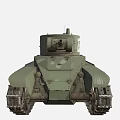 Green Military Tank With 228 Number On Turret And Metal Tracks