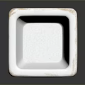 Minimalist White Ceramic Square Sculpture Carving Planter With Textured Surface And Smooth Edge