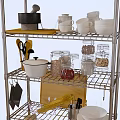 Stainless Steel Multi Layer Kitchen Storage Rack Organizing Pots Bowls and Utensils